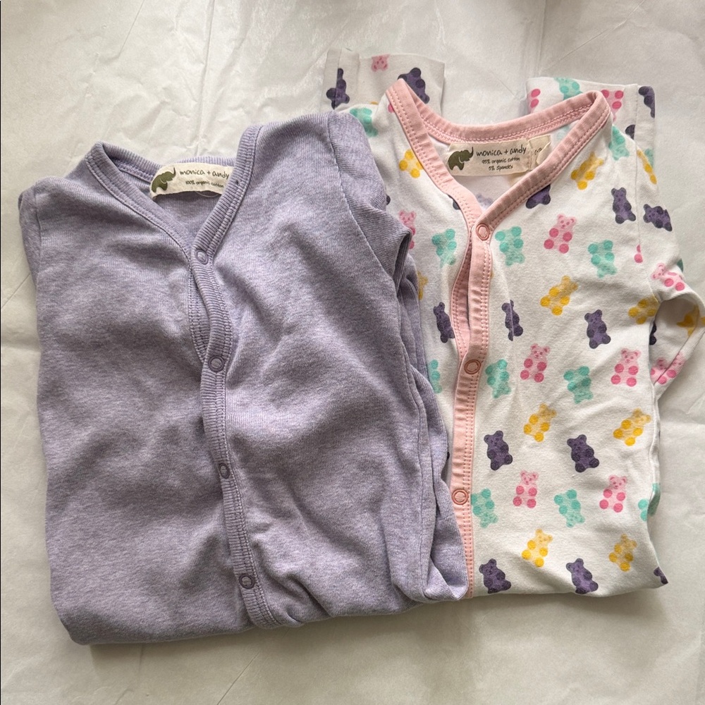 Purple and Multicolor Kids One Pieces Footies